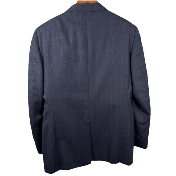 Vintage Evan Picone Mens Blue Wool Pinstripe 2-Piece Suit 44R Jacket 38x28 Pant - Picture 9 of 12